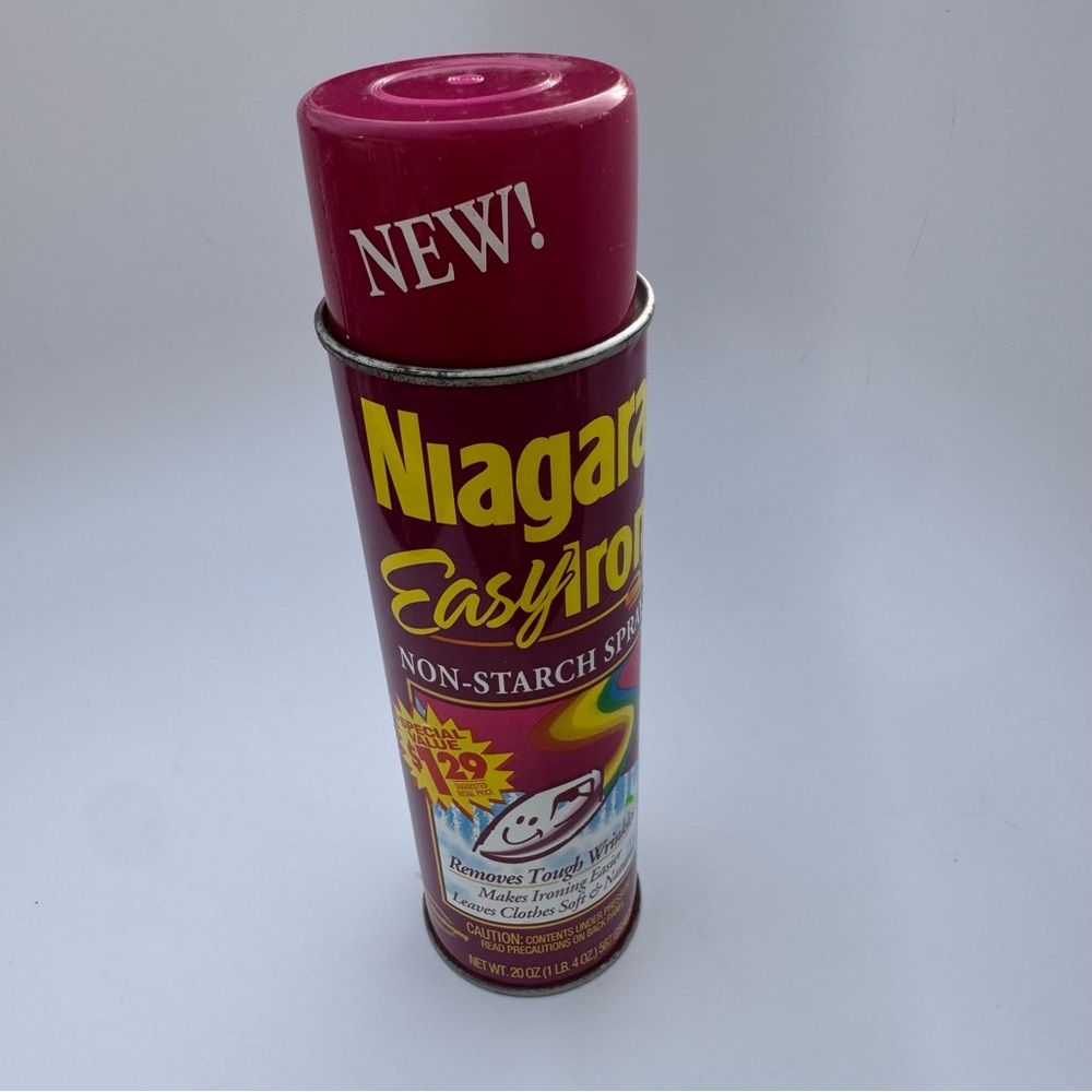 Niagara Easy Iron Non-Starch Spray - Magenta Can $1.29 Label Full 1998 Vintage